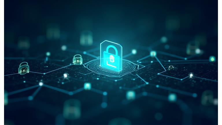 データセキュリティとプライバシー保護の抽象的なイメージ